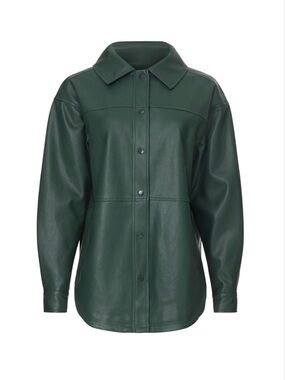 Love Whit by Whitney Port Green Faux Leather Shacket